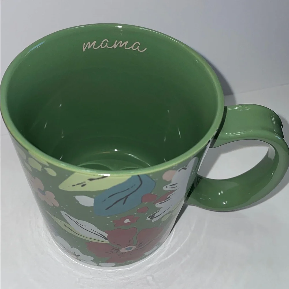 Threshold Mama Green Floral Large Stoneware Coffee Tea Mug 12 Oz Capacity NEW - Picture 3 of 11